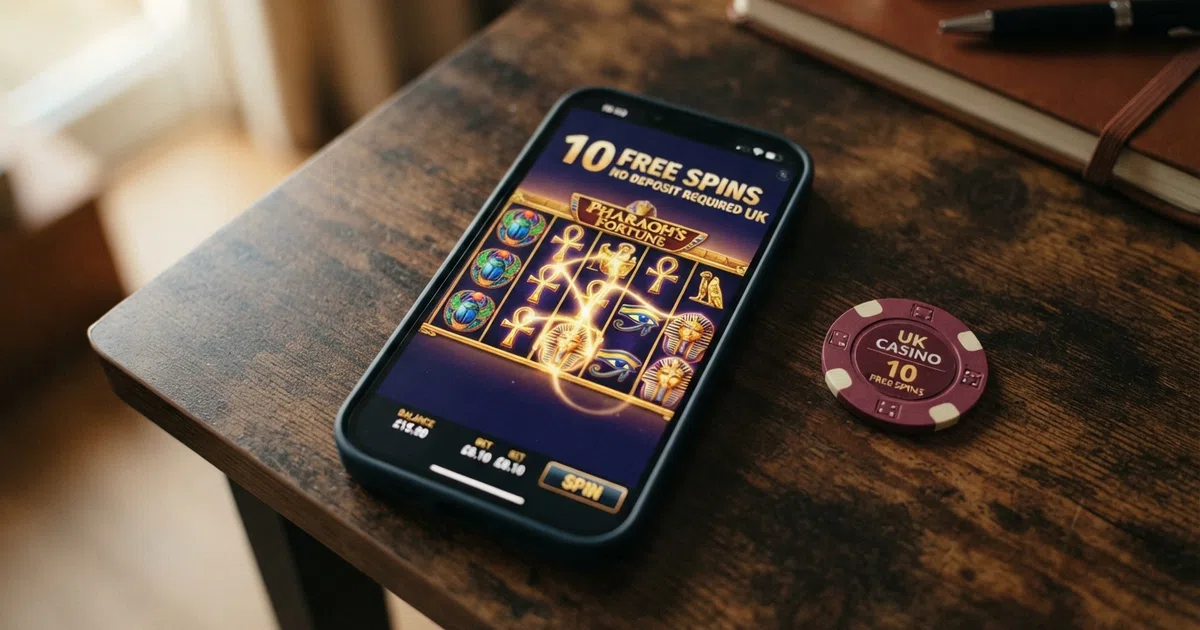 A casino bonus banner with the words “120 free spins no deposit” struck through and a “verify the terms” note beside it