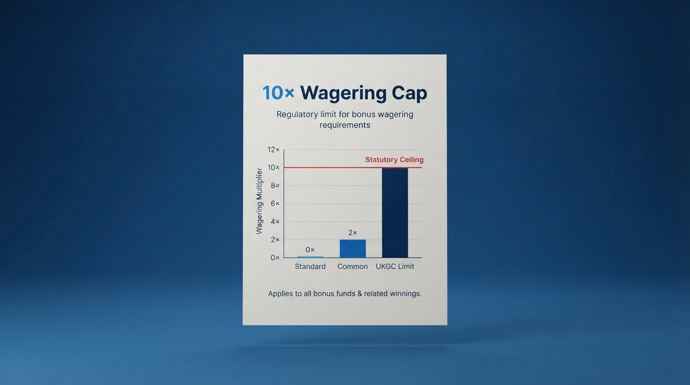 A document-style graphic marking the 10× wagering cap